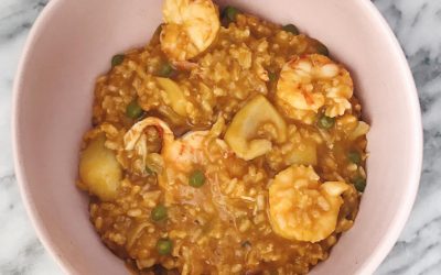 ARROZ INTEGRAL CON SEPIA Y GAMBONES