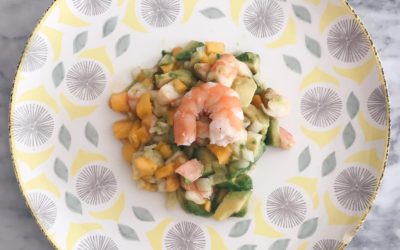 TARTAR DE MANGO, LANGOSTINOS Y AGUACATE