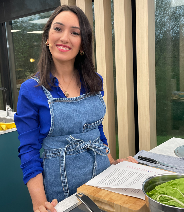 patrizia vallera de foodiario en el programa de televisión de eitb que presenta